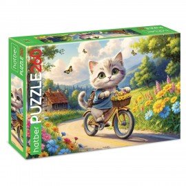 Пазл картонный "КОШАЧЬИ ЗАБАВЫ" 260 элементов АССОРТИ, 220х330мм, HATBER