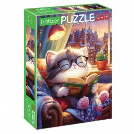 Пазл картонный "КОШАЧЬИ ЗАБАВЫ" 260 элементов АССОРТИ, 220х330мм, HATBER