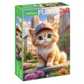 Пазл картонный "КОШАЧЬИ ЗАБАВЫ" 260 элементов АССОРТИ, 220х330мм, HATBER