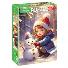 Пазл картонный "ЗИМНИЕ РАДОСТИ " 260 элементов АССОРТИ, 220х330м