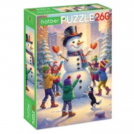 Пазл картонный "ЗИМНИЕ РАДОСТИ " 260 элементов АССОРТИ, 220х330м