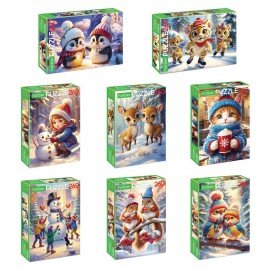 Пазл картонный "ЗИМНИЕ РАДОСТИ " 260 элементов АССОРТИ, 220х330м