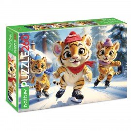 Пазл картонный "ЗИМНИЕ РАДОСТИ " 260 элементов АССОРТИ, 220х330м