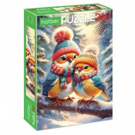 Пазл картонный "ЗИМНИЕ РАДОСТИ " 260 элементов АССОРТИ, 220х330м