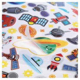 Наклейки бумажные  с игровым полем НАБОР, 2л, 184накл, Космическое приключение, HTB, 2Н5н,ш/к 65810