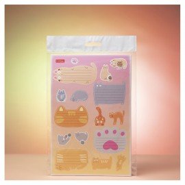 Наклейки КОТОВАСИЯ для маркировки школьных принадлежностей, НАБОР 4л, 64наклейки,HTB, 4Н5н,ш/к77431