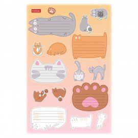 Наклейки КОТОВАСИЯ для маркировки школьных принадлежностей, НАБОР 4л, 64наклейки,HTB, 4Н5н,ш/к77431