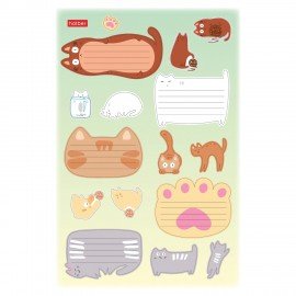 Наклейки КОТОВАСИЯ для маркировки школьных принадлежностей, НАБОР 4л, 64наклейки,HTB, 4Н5н,ш/к77431