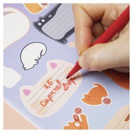 Наклейки КОТОВАСИЯ для маркировки школьных принадлежностей, НАБОР 4л, 64наклейки,HTB, 4Н5н,ш/к77431