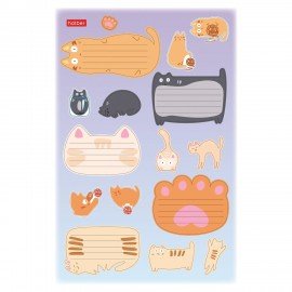 Наклейки КОТОВАСИЯ для маркировки школьных принадлежностей, НАБОР 4л, 64наклейки,HTB, 4Н5н,ш/к77431