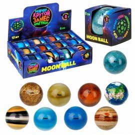 Мяч прыгун КРУТОЙ ЗАМЕС Moon Ball "ПЛАНЕТЫ", 6см, ассорти 4 цвета, 1TOY, Т26275