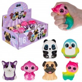 Игрушка-антистресс КРУТОЙ ЗАМЕС "Глазастый сквиш Животные", 8х9 см, ассорти 6 видов,, Т26310