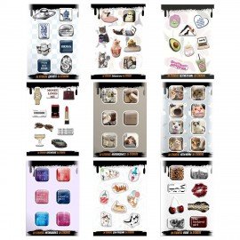 Наклейки объемные эпоксидные на телефон, 6 - 8 шт. на листе, СТИЛЬНЫЕ ДИЗАЙНЫ, АССОРТИ, NALEPKING