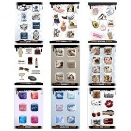 Наклейки объемные эпоксидные на телефон, 6 - 8 шт. на листе, СТИЛЬНЫЕ ДИЗАЙНЫ, АССОРТИ, NALEPKING