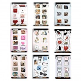 Наклейки объемные эпоксидные на телефон, 6 - 8 шт. на листе, МОДНЫЕ ДИЗАЙНЫ, АССОРТИ, NALEPKING