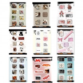 Наклейки объемные эпоксидные на телефон, 6 - 8 шт. на листе, СОВРЕМЕННЫЕ ДИЗАЙНЫ, АССОРТИ, NALEPKING