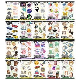 Наклейки виниловые, 5 - 7 шт. на листе, 1 лист, А6, ДЕТСКИЕ ДИЗАЙНЫ, АССОРТИ, NALEPKING