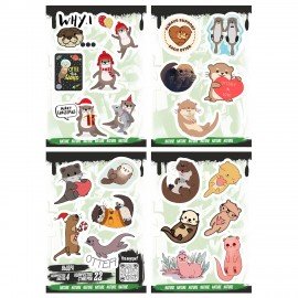 Наклейки виниловые, 20 - 22 шт., 4 листа, А6, КАВАЙНЫЕ ДИЗАЙНЫ, АССОРТИ, NALEPKING