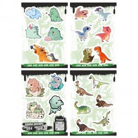 Наклейки виниловые, 20 - 22 шт., 4 листа, А6, КАВАЙНЫЕ ДИЗАЙНЫ, АССОРТИ, NALEPKING