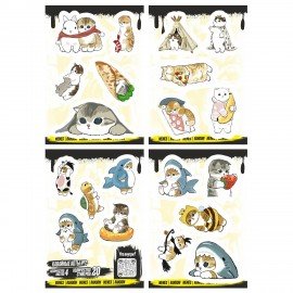 Наклейки виниловые, 20 - 22 шт., 4 листа, А6, КАВАЙНЫЕ ДИЗАЙНЫ, АССОРТИ, NALEPKING