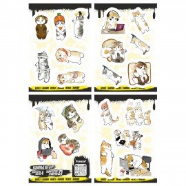 Наклейки виниловые, 20 - 22 шт., 4 листа, А6, КАВАЙНЫЕ ДИЗАЙНЫ, АССОРТИ, NALEPKING