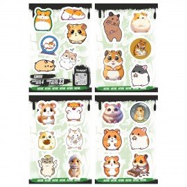 Наклейки виниловые, 20 - 22 шт., 4 листа, А6, КАВАЙНЫЕ ДИЗАЙНЫ, АССОРТИ, NALEPKING