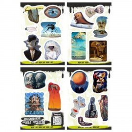 Наклейки виниловые, 21 - 26 шт., 4 листа, А6, ИСКУССТВО, АССОРТИ, NALEPKING