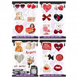 Наклейки виниловые, 21 - 33 шт., 4 листа, А6, ЭСТЕТИКА, АССОРТИ, NALEPKING