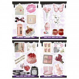 Наклейки виниловые, 21 - 33 шт., 4 листа, А6, ЭСТЕТИКА, АССОРТИ, NALEPKING