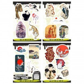 Наклейки виниловые, 21 - 33 шт., 4 листа, А6, ЭСТЕТИКА, АССОРТИ, NALEPKING