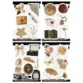 Наклейки виниловые, 21 - 33 шт., 4 листа, А6, ЭСТЕТИКА, АССОРТИ, NALEPKING