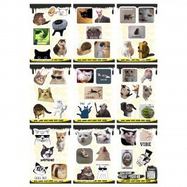 Наклейки виниловые, 44 - 50 шт., 9 листов, А6, МОДЕРН, АССОРТИ, NALEPKING