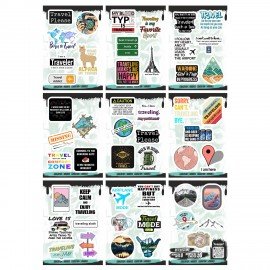 Наклейки виниловые, 44 - 50 шт., 9 листов, А6, МОДЕРН, АССОРТИ, NALEPKING