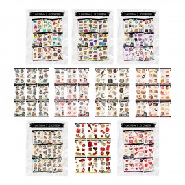 Наклейки виниловые, 45 -78 шт., 9 листов, А6, ЯРКИЕ ДИЗАЙНЫ, АССОРТИ, NALEPKING