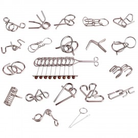 Головоломки металлические, набор 20 штук, разные уровни сложности, МозгоМина, 666419