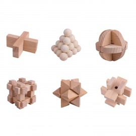 Головоломки деревянные, набор 6 штук, разные уровни сложности, МозгоМина, 666426