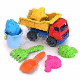 Набор для игр в песке: грузовик "Медвежонок", ведерко, совок, грабельки, 4 форм.,НОРД, 431708