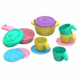 Набор игрушечной посуды "Маленькая хозяйка" 12предметов, пластик, цвета ассорти,НОРДП, ШКД05