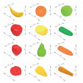 Набор игрушечный "Фрукты и Овощи", пластиковый, 13 предметов, НОРДПЛАСТ, 437