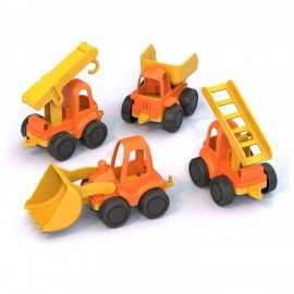 Машины игрушечные в наборе СТРОИТЕЛЬНАЯ ТЕХНИКА "Нордик", пластик, 4 шт, 21x19x9см, НОРДПЛАСТ, ш/к45109, 221