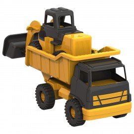 Транспорт игрушечный в наборе 2 в 1 ТРАКТОР+ГРУЗОВИК "Медвежонок", пластик, 29x13x21см, НОРДПЛАСТ, ш/к28793, 480559