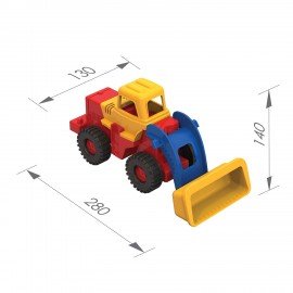 Трактор игрушечный "Медвежонок", пластиковый, 28x13x14 см, НОРДПЛАСТ, 431301