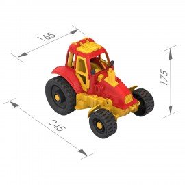 Трактор игрушечный, "Классик" пластиковый, 24,5x16,5x17,8 см, НОРДПЛАСТ, 395