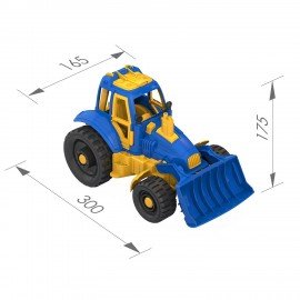 Трактор игрушечный с грейдером, "Классик" пластиковый, 30x16,5x17,8 см, НОРДПЛАСТ, 398