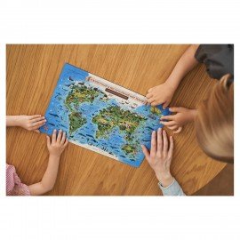 Интерактивная деревянная карта-пазл Globen "Животный и растительный мир Земли", 41х29см, 100 элементов, PAG5203