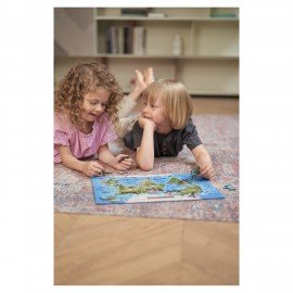 Интерактивная деревянная карта-пазл Globen "Животный и растительный мир Земли", 41х29см, 100 элементов, PAG5203