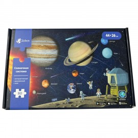 Интерактивная деревянная карта-пазл GLOBEN "Строение солнечной системы", 44х26см, 80 элементов, PAG5204