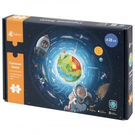 Интерактивная деревянная карта-пазл GLOBEN "Строение Земли", 28см, 50 элементов, PAG5205