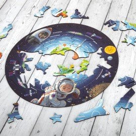 Интерактивная деревянная карта-пазл GLOBEN "Строение Земли", 28см, 50 элементов, PAG5205