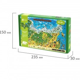 Интерактивная деревянная карта-пазл GLOBEN "Карта нашей Родины", 41х29см, 100 элементов, PAG5206